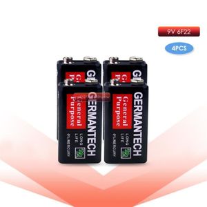 PILES 9V-Batterie Sèche Et Robuste, 4 Pièces, 9v 6f22nd Ppp3 Mn1604 6lr61, Batterie Non Rechargeable Pour Alarme De