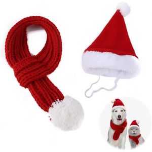 Costume De Noël Pour Chien Et Chat - Lot De 2 : Bonnet Et écharpe Rouges - Taille Ajustable - Idéal Pour Photos De Fêtes - 10