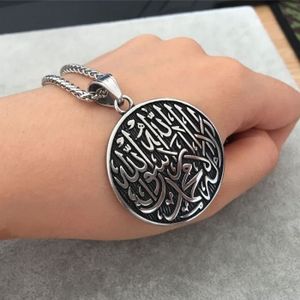 Acier inoxydable Chance Arabe Dieu Allah Pendentif Collier Pour Femmes Islamique Charme Tour De Cou Bijoux Cadeaux