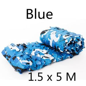 KIT DE SURVIE Blue 1.5x5 -VILEAD – filets de Camouflage blancs et bleus, 1.5M de large, forêt désert, abri solaire pour ombrage de plage, auvent t
