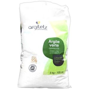 ARGILE-RHASSOUL-HENNÉ ARGILETZ Argile verte granulés - 3 kg
