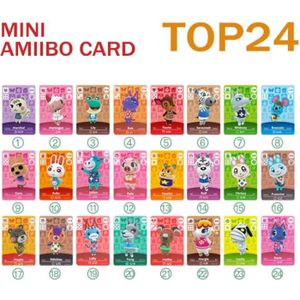 CARTE DE JEU Carte Amiibo Animal Crossing,24pcs top24 mini Jeu 