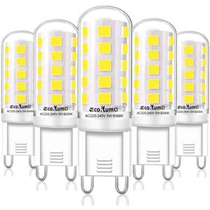 AMPOULE - LED Ampoule G9 LED - 4W Equivalent 35W G9 Halogène, 420LM, Mini Lampe, Blanc Froid 6000K, Sans Scintillement, AC220-240V, Lot de 5