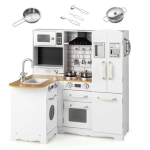 Cuisine Jouet Enfant Verte – Mini Cuisine Avec Évier à Eau Réelle, Vapeur, Lumière & Sons – Jeu D’Imitation Complet 3-5 Ans