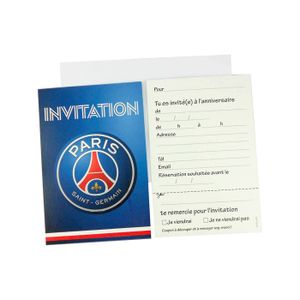 FAIRE-PART - INVITATION Lot de 6 cartes d'invitation PSG avec enveloppes