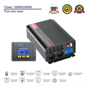 novopal Convertisseur Pur Sinus 3000W-DC 12V /à AC 230V Onduleur-2 Prise Fran/çaise de Courant Alternatif et 1 Port USB-t/él/écommande avec INCL 5 m/ètres-Puissance de Pointe 6000W transformateur de tension