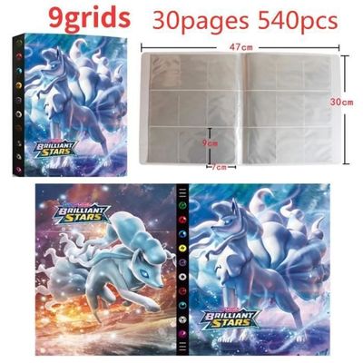Album range cartes Pokemon - Porte-livre - Classeur de cartes - Dossier de jeu Anime - 9 poches - 540 pièces