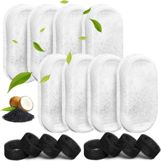 Filtre Charbon ZYWUOY Lot De 8 Filtres Pour Bacs à Compost, Poubelle à Compost Filtre De Rechange Charbon Compost