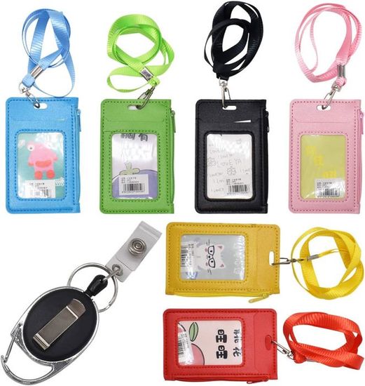 Cordino Da Collo Con Un Porta Tessere Flessibile Con Chiusura A Zip E Bobina Retrattile Per Badge YoYo, Include Porta Badge Verticale - Foto 13