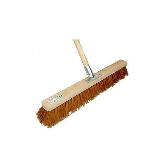 Balai Coco Naturel - 60/80/100 Cm - Manche Cantonnier 1.40 M - Pour Extérieur/Jardin