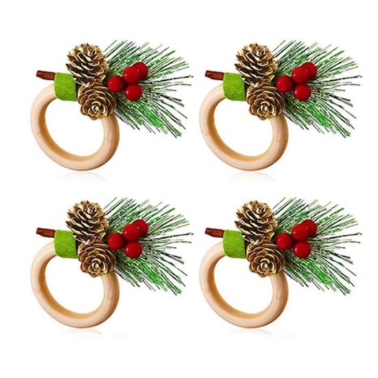 Lot De 6 Ronds De Serviette Avec Pommes De Pin. - Canada