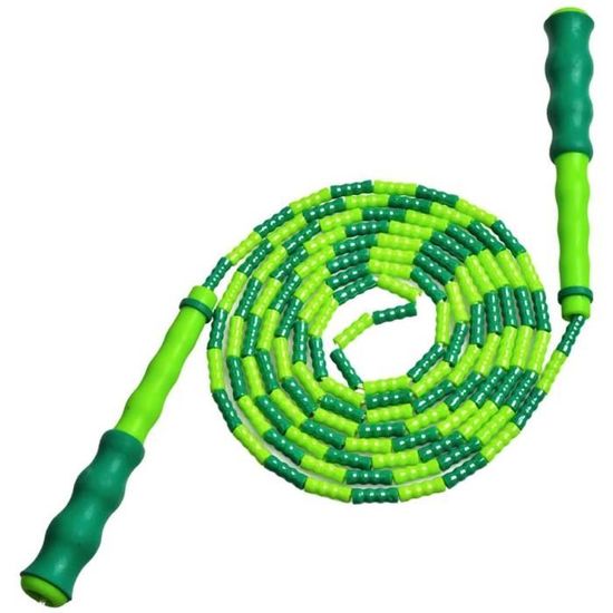 Corde à Sauter Perles Réglable 3m - Poignées Incassables, Anti-ennœuds - Pour Fitness Adulte, Entraînement Cardio