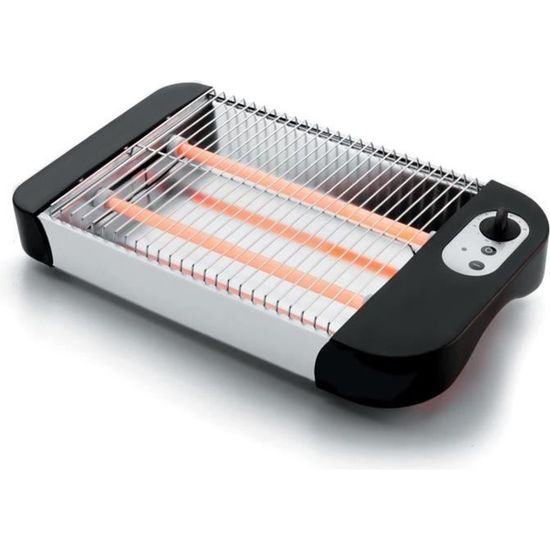 AVANT Grille-pain horizontal plat 600 W Thermostat avec indicateur LED Acier inoxydable et plateau ramasse-miettes Blanc pour tout type de pan 