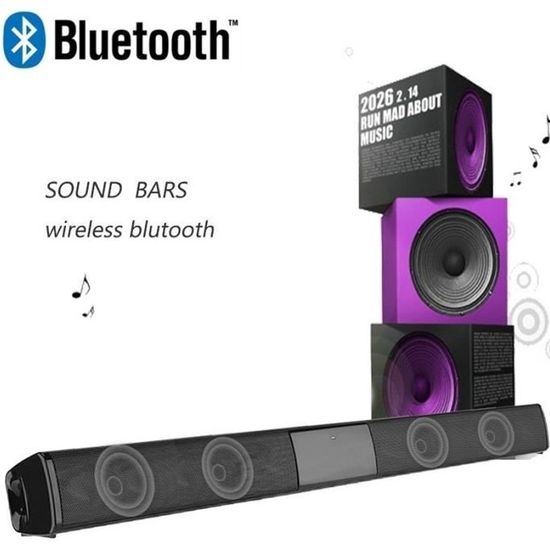 Barre de son Haut-parleur Bluetooth 4.2 subwoofer de cinéma maison sans fil Haut-parleur TV