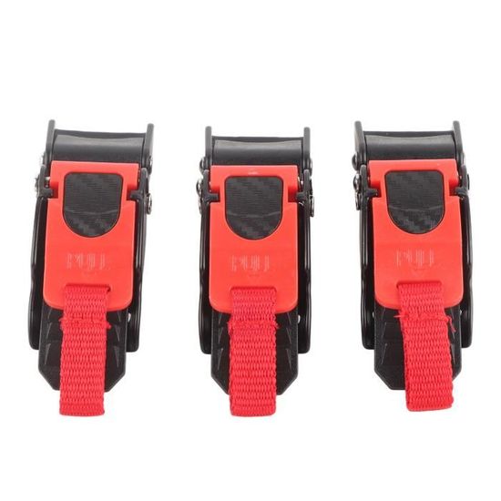 Boucle De Sangle De Casque Moto à Dégagement Rapide - Réglable 9 Positions - Plastique Renforcé Noir Et Rouge - 9