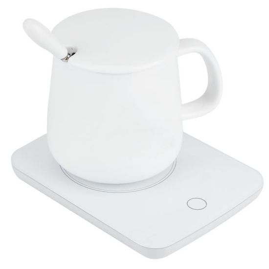 Chauffe-Tasse Électrique Vert - Maintient Café, Thé, Lait à 55°C - Bureau, Maison - Cadeau Pour Amateur De Café - Design Compact