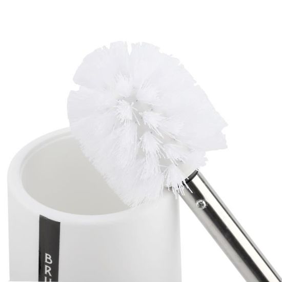 Brosse WC Incurvée 40cm - Nettoyage Sous Rebord - Poils Denses - Avec Crochet De Rangement - 2 Pièces