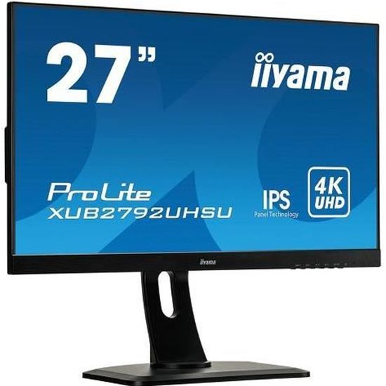 IIYAMA Moniteur LCD ProLite XUB2792UHSU-B1 68,4 cm (26,9") 4K UHD LED - 16:9 - Noir mat - Résolution 3840 x 2160 - 1,07 milliards