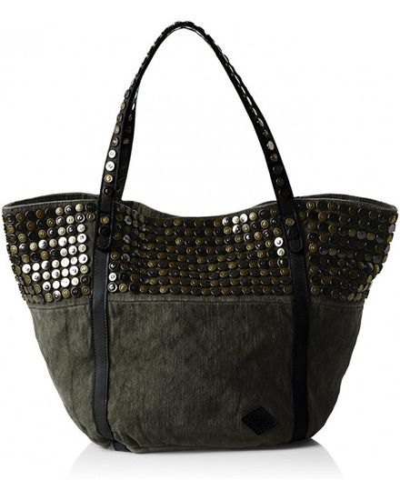 Sac Cabas - Le Temps des Cerises - Taka 1 - Gris - 100% Coton - Fermeture Aimant?�e Gris 