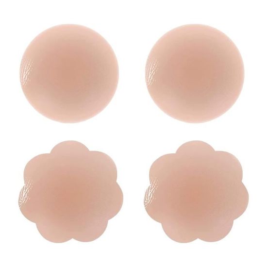 Housse Tétons Adhésive (couvre-seins) - Lot De 2 Paires - Tailles L/Beige Et Noir - Neuf Avec étiquettes