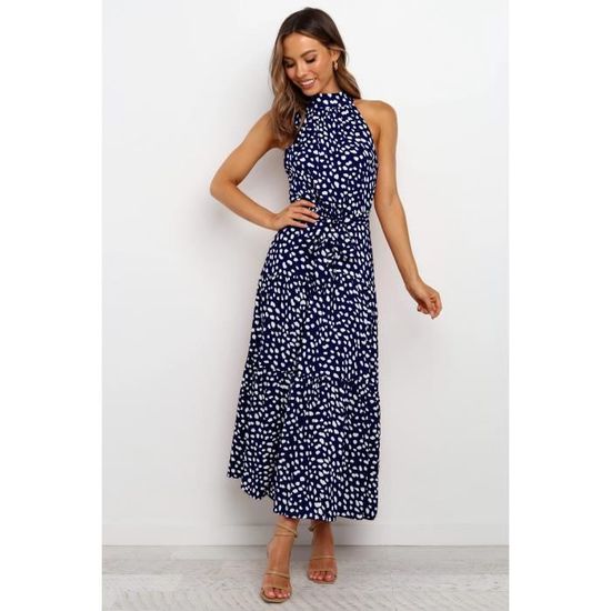 Robe Vintage Années 50 Fille - à Pois Halterneck - Style Rockabilly - Pour Mariage, Anniversaire