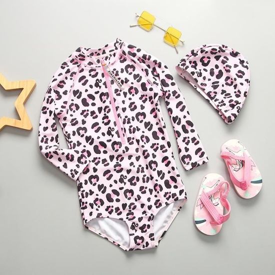 Maillot Bain Enfant Fille 1 Piece - Manche Longue 1-6 Ans Maillot