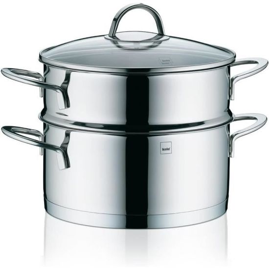 Cuiseur Vapeur 3 Pièces Superposables Kela Cuiseur Vapeur 3 Pièces Kela Cailin - Inox 18/10, Diamètre 20 Cm, 3 L, Compatible Induction Cuit Vapeur Inox