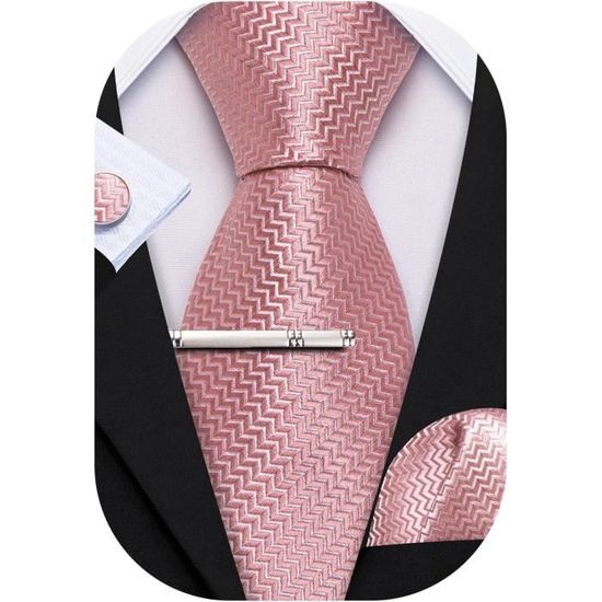 Ensemble Cravate Barry.Wang - Cravate + Pochette + Boutons De Manchette - Soie - Mariage/Bureau