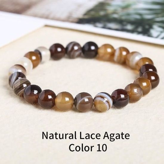 Bracelet Pierre Naturelle 8mm Pour Femme – Pierre De Zèbre Rose, Élégant & Énergisant Cadeau Pour Mamie, Maman, Sœur