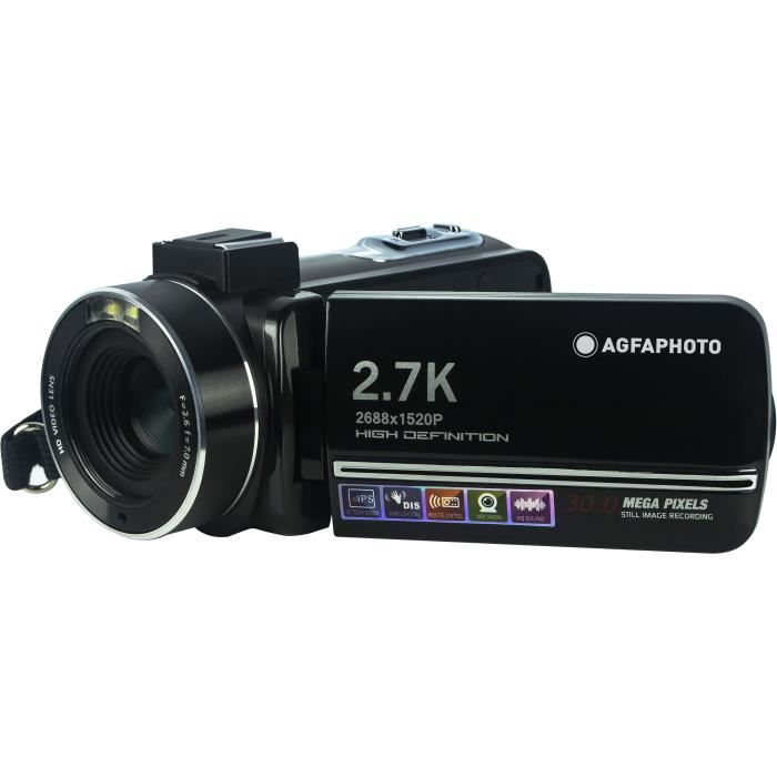 AGFA PHOTO - Caméscope - CC2700 - Noir - Ecran tactile 3.0'' - 2,7K