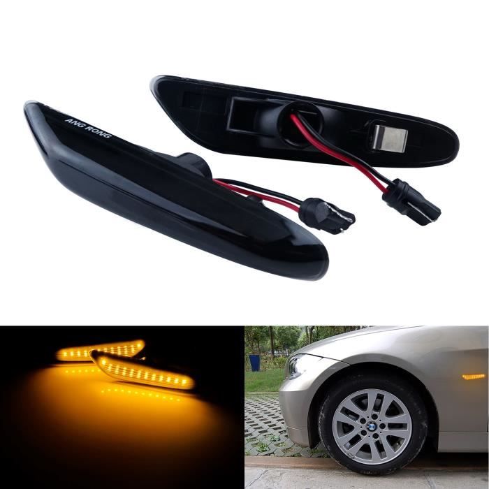 Jaune LED répéteur latérale Indicateur Clignotant lentille Noir Pour BMW E81 E82 E87 E88 E46 E90 E91 E92 E93 E60 E61 X1 E84 X3 E83