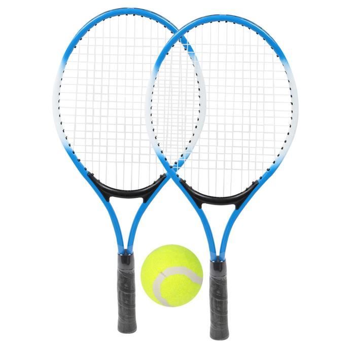 Raquette de tennis pour enfants débutant en alliage de fer avec raquette et sac de transport (bleu)