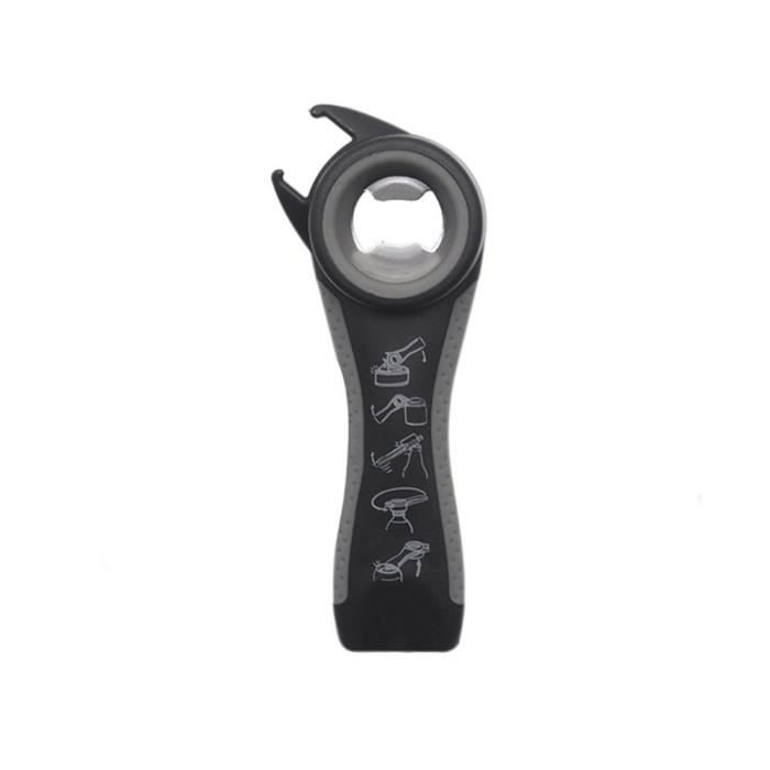 Ouvre-bouteille en acier inoxydable - Livraison directe 5 en 1 multifonctionnel tout en un, pot - Modèle: Gray Black - WMKPQA01011