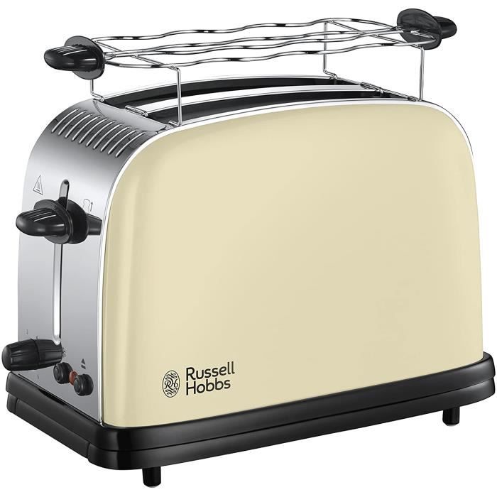 Russell Hobbs 23334-56 Toaster, Grille Pain Extra Large Colours Plus, Cuisson Rapide et Uniforme, Contrôle Brunissage, Chauffe Vienn
