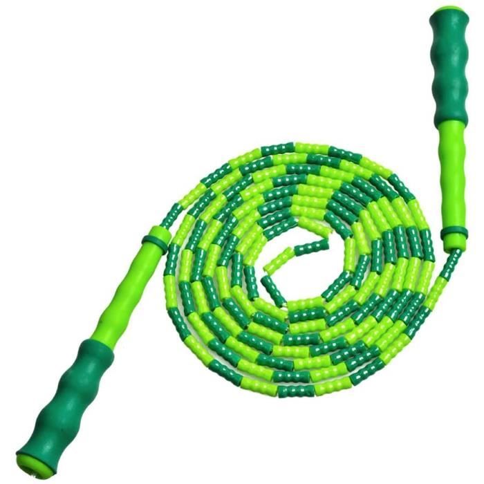 Corde à sauter, Corde à sauter à segment en perles souples, pour l'entraînement, l'exercice, et la perte de poids, Vert