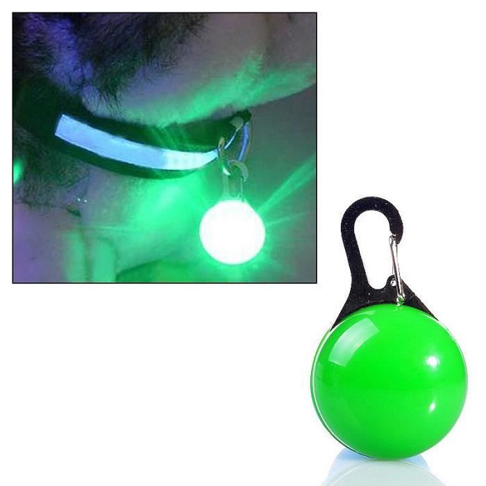 Mini Lampe LED Lumière de Nuit de Sécurité pour Collier Chien Vert
