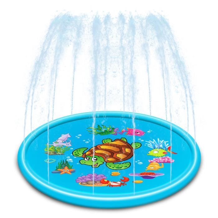 Atyhao Tapis de jeu arroseur SL001-21 110cm Tapis de jeu d'extérieur pour gicleurs Tapis de jet d'eau gonflable pour enfants Jouets