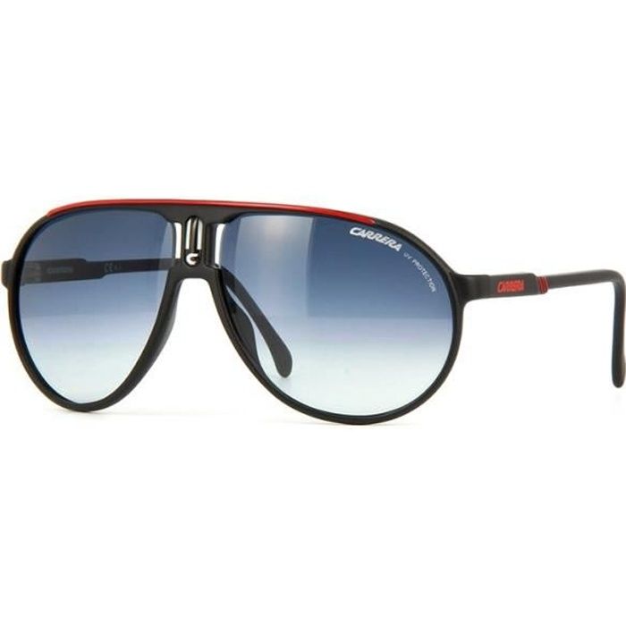 CARRERA Lunettes de soleil Homme Modèle Champion - Catégorie 2 - Monture plastique Noir - Verres gris dégradé