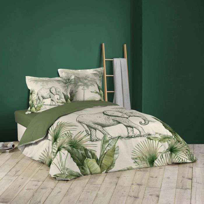 CDaffaires parure 3 p. 240 x 220 cm imprime 42 fils dessin place jungle