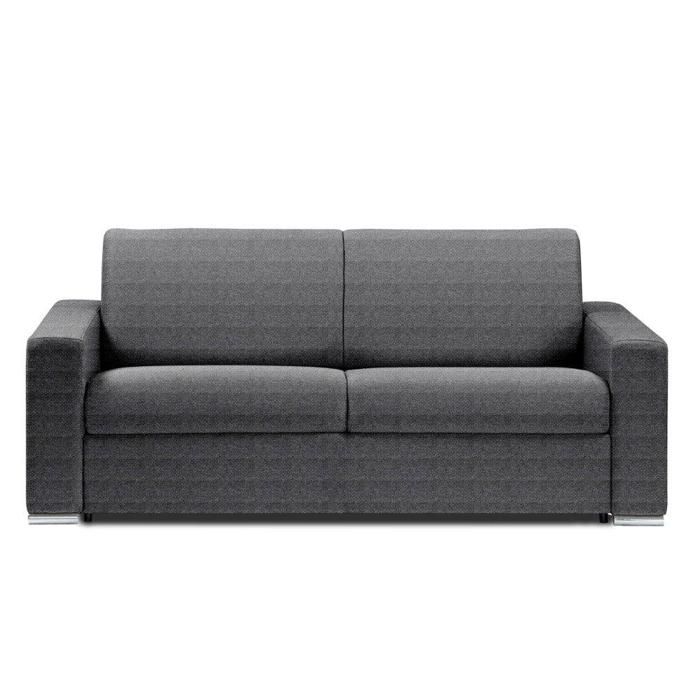 Canapé lit DREAMER convertible 140cm EXPRESS matelas 16cm tweed gris platin gris Tissu Inside75