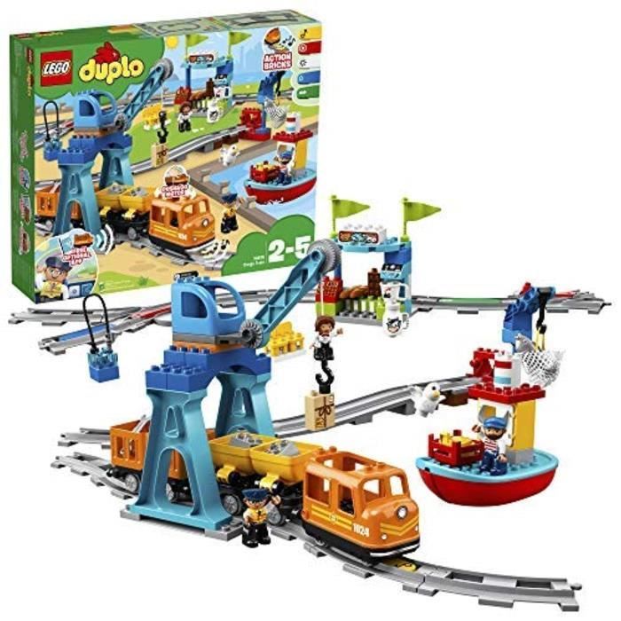 Poupon LEGO P0F5O 10875 Duplo Train de marchandises pour enfants en bas âge, jouets pour 2-5 ans de