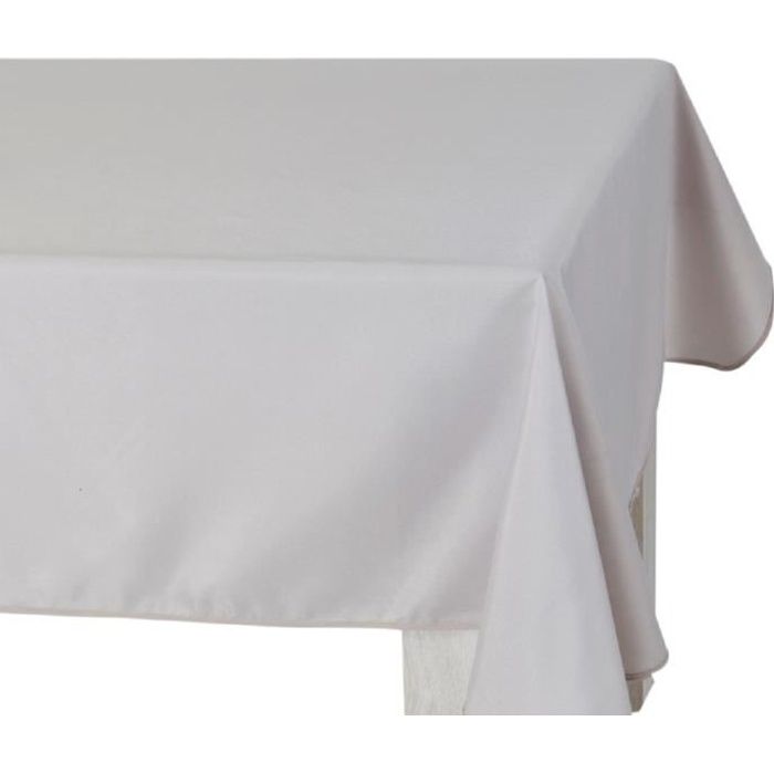 Nappe de table rectangulaire a uni Taupe anti tache Taille 140 x 240 cm