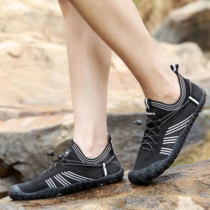 Homme Chaussures de randonnée Chaussures de natation de plage Chaussures aquatiques Pieds nus Chaussures Aqua à séchage rapide Noir
