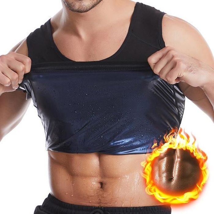 Débardeur de Sudation pour Homme Gilet de Minceur Fitness T-Shirt Effet Sauna Sport Body Shaper