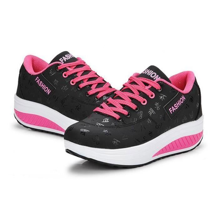2021 Plate-forme Chaussure Basket Femme Mode Feminine Casual chaussures Noir