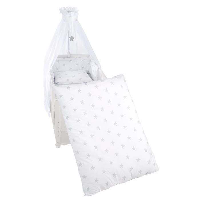 Roba Baumann Lit pour Enfant Set -Little Stars- Blanc Gris: Bébés & Puériculture