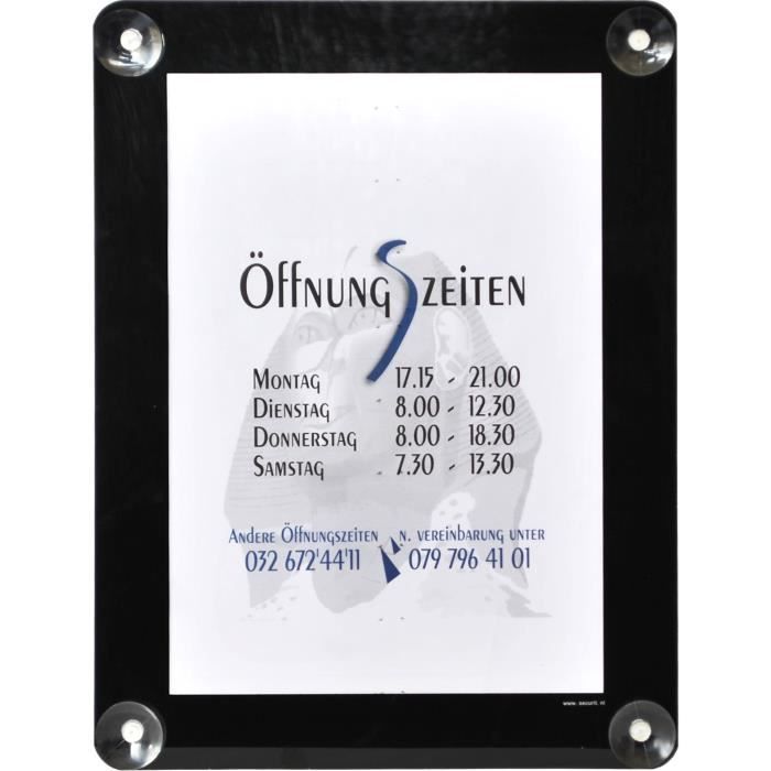 Porte affiche pour vitre 1 A4 NOIR