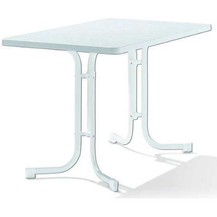 Sieger 133/W Table de Jardin Acier Blanc 115 x 70 x 72 cm…