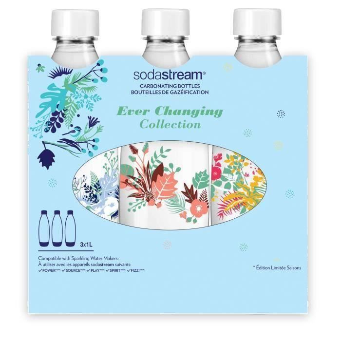SHOT CASE - SODASTREAM Pack de 3 bouteilles de gazéification grand modele Winter flower