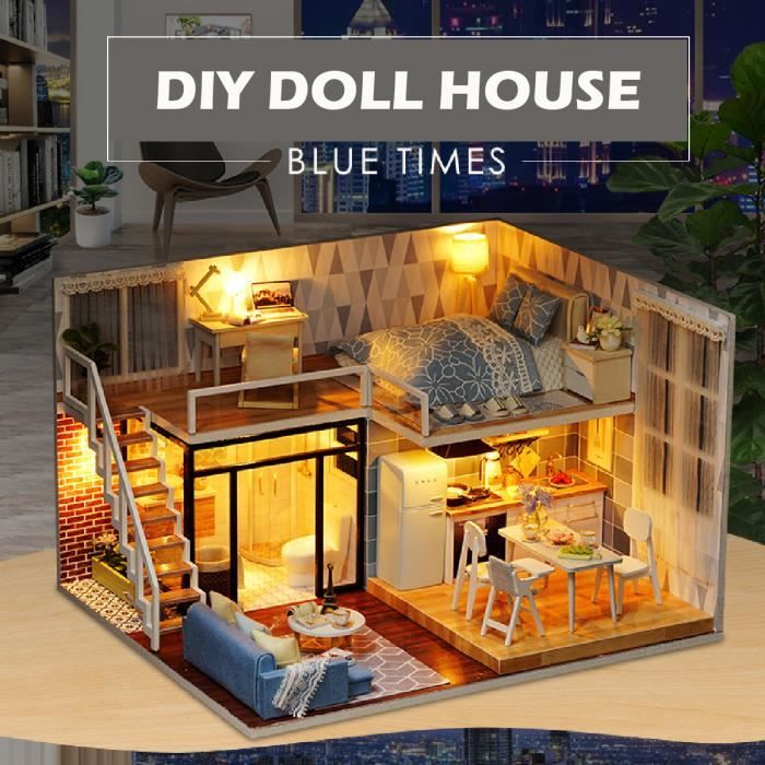 TEMPSA DIY LED Maison de poupée Jouet Créatif Cadeau